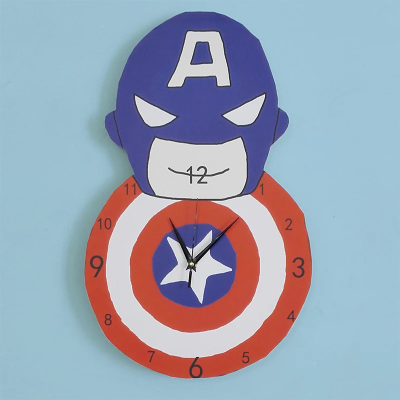 

2021 Marvel Captain America Wall Clock Electronic Smart Luminous Timer Wake Up Children's Desktop Alarm Clock Bedroom Decoration