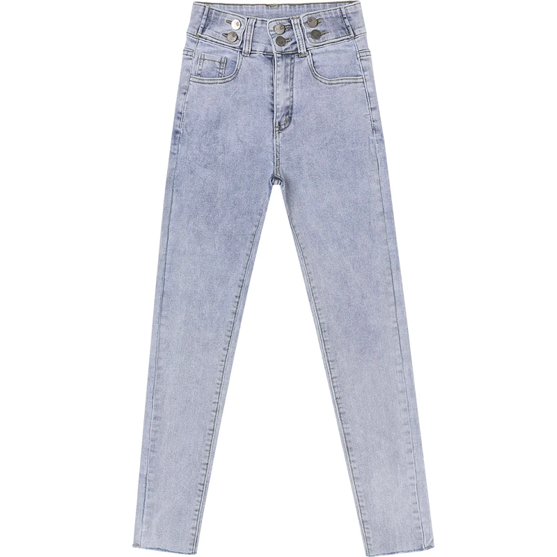 Женские джинсы с высокой талией облегающие леггинсы в Корейском стиле Новинка