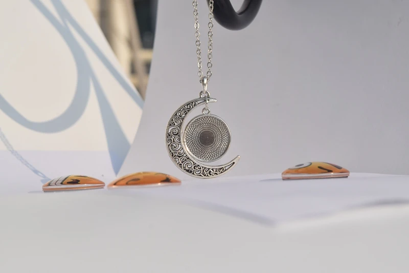 12 созвездий ожерелье полумесяц стеклянный кабошон свитер цепь кулон Знаки