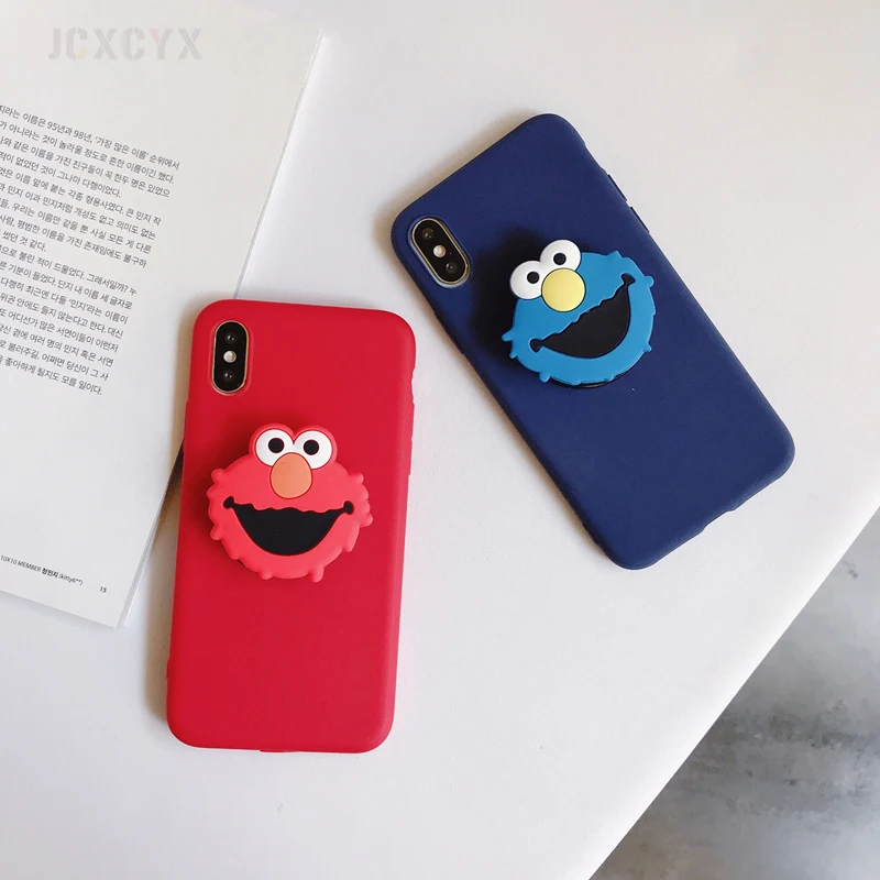 3D милый уличный мягкий чехол для iPhone X XR XS 11 Pro Max 6S 7 8 plus Чехол-держатель для samsung S8 S9 S10 A50 Note 8 9