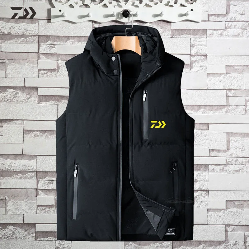Новые уличные жилеты для рыбалки Daiwa зима осень Одноцветный жилет с карманами на
