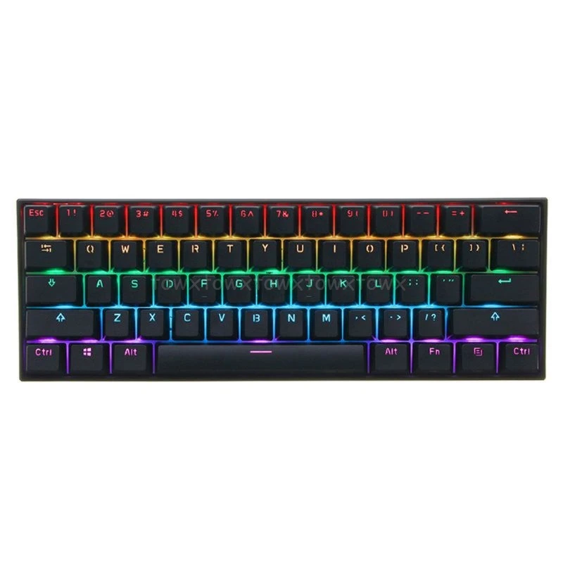 Type-C RGB 61 Keys 60% Mechanical Keyboard Bluetooth-compatible 4.0 Kailh Box Switch Black And White Optional O24 19 dropship | Компьютеры