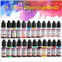24 colorset 10ml resin pigment kit art ink alcohol liquid colorant dye ink diffusion diy uv epoxy resin mold jewelry making