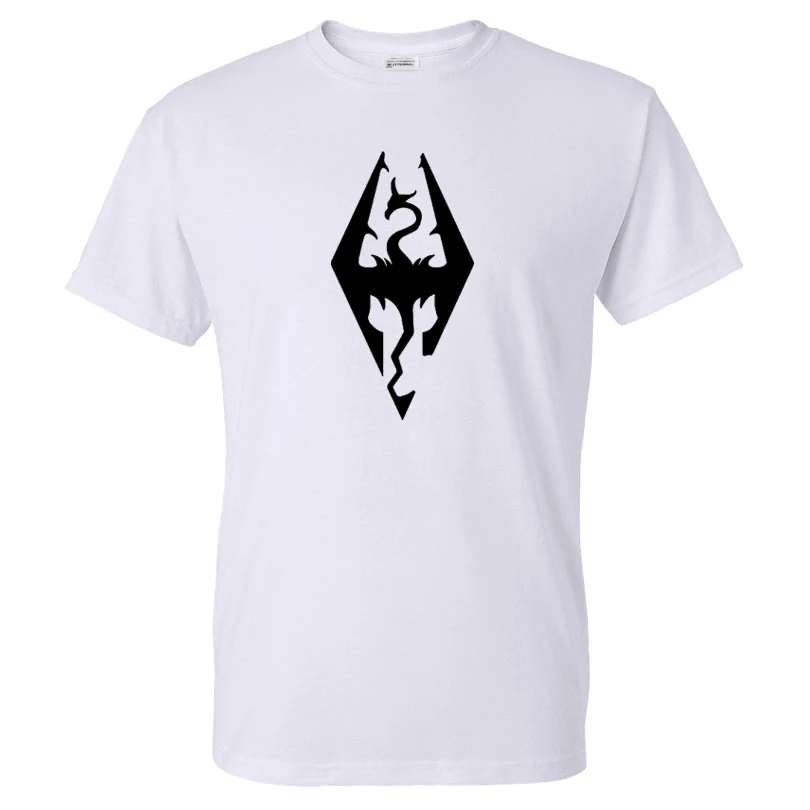 

THE ELDER SCROLLS SKYRIM T-shirt Solid Color Logo Print Streetwear Men Women Casual Fashion Tshirt Cotton Trendy Shirt Tees Tops