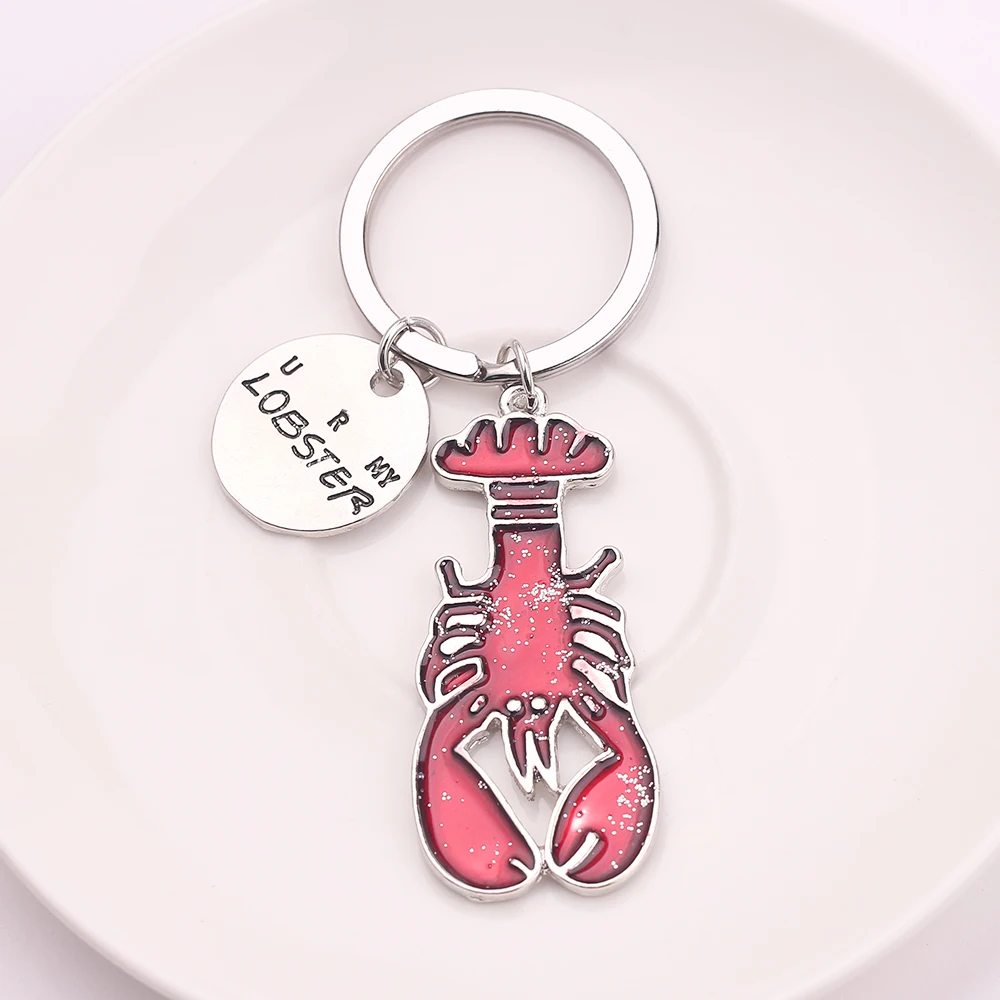 Милый брелок рак подвеска из цинкового сплава красный лангуст сумка для
