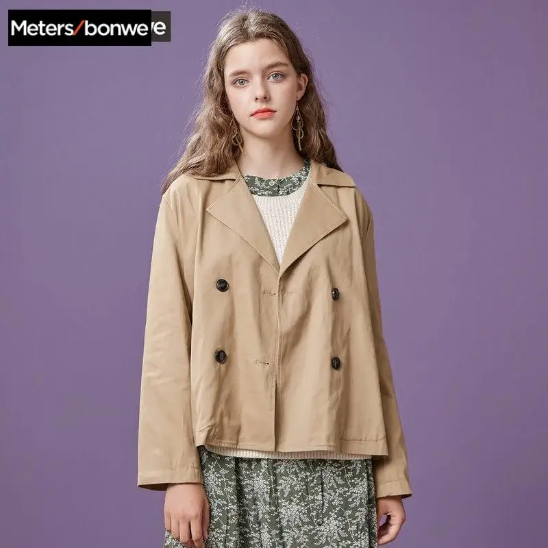 Женские куртки Metersbonwe новая классическая двубортная куртка на осень|Женские
