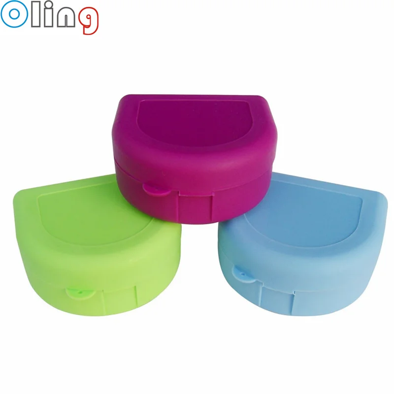 

10PCS Dental Boxes Dental Denture Tray Box Semicircular Bloom Complete Denture Retainer Box Dental Materials SL811