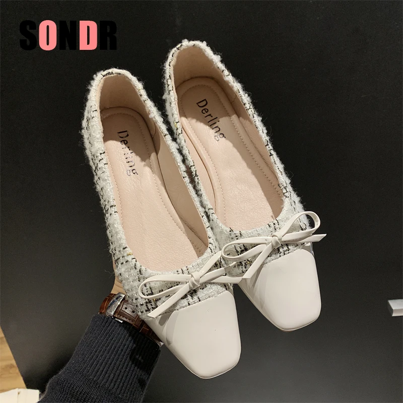 Новые модные женские туфли на плоской подошве высокого качества классические