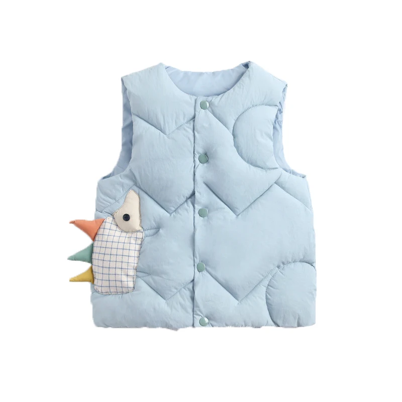 Жилеты хлопковые однотонные для мальчиков и девочек Повседневная теплая куртка