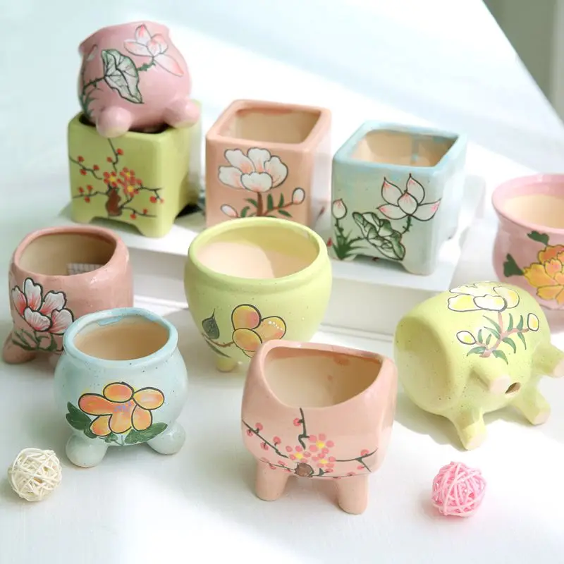 Корейский стиль ручная роспись маленький большой палец мясной горшок керамика