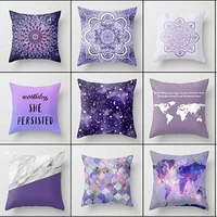 cushion cover fashion purple color cushion cover home sofa waist polyester flower throw pillowcase 45x45cm bed car decor