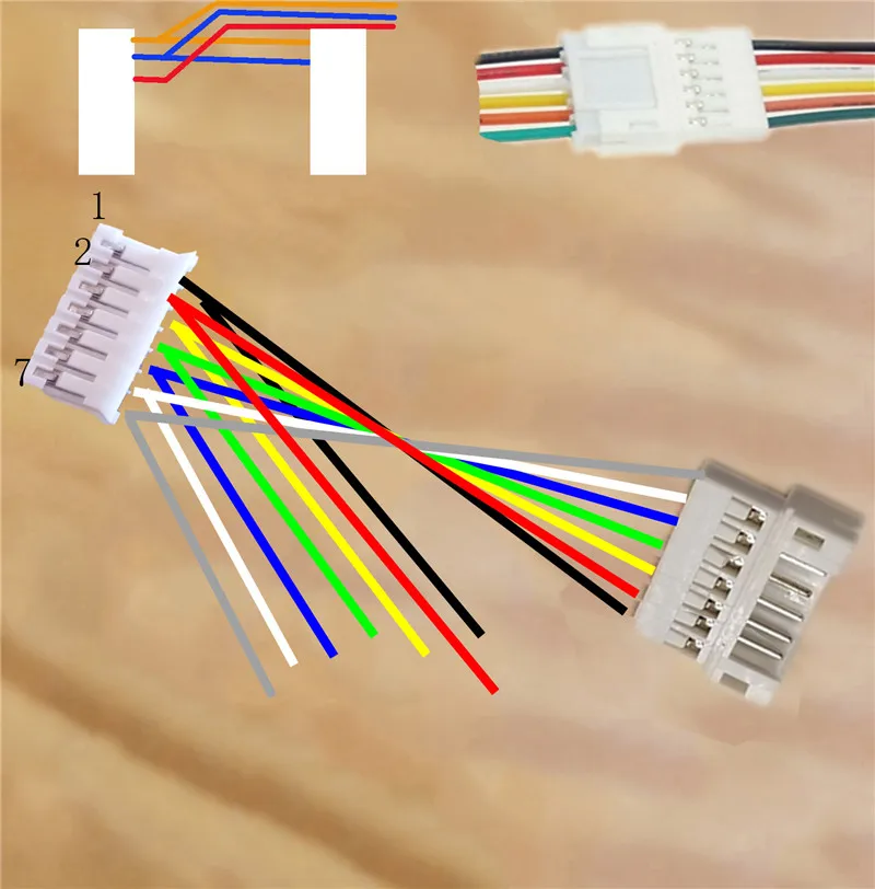 

7PIN 7P 20CM 24AWG dispersion PH2.0 Male Female Extension POWER Cable POWER Extension WIRE