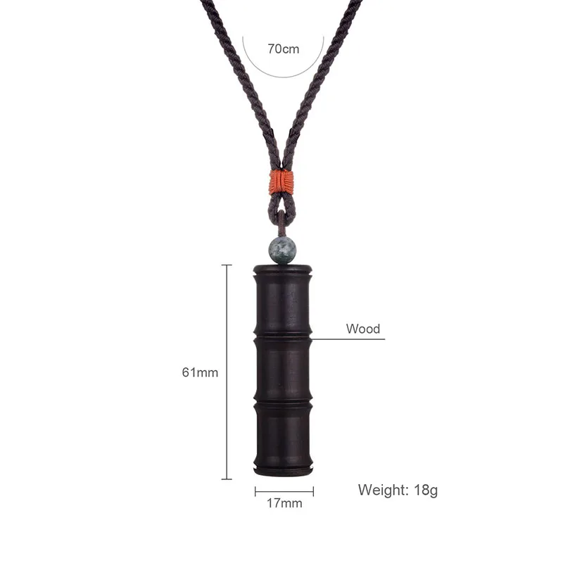 

HONGYE Surprise Price Vintage Practical Bamboo Tube Shape Hollow Removable Pendant Necklace Accessories Adjustable Buckle