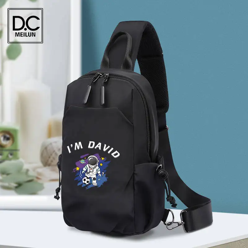 

Модная нагрудная сумка DC.meilun, мужская сумка-мессенджер, сумка на плечо с отверстием для наушников, сумка-мессенджер, школьная короткая дорож...