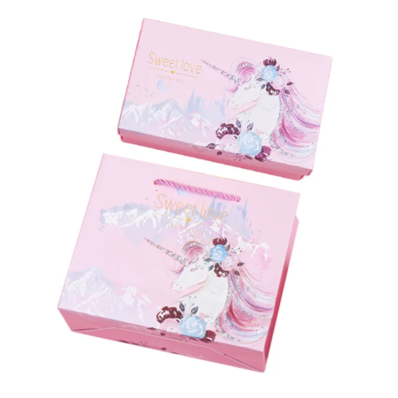 

Wedding Candy Box Paperboard Bags with Handle Gift Boxes Bronzing Square Paper Boxes Favor Bag Wedding Decoration Party Supplies