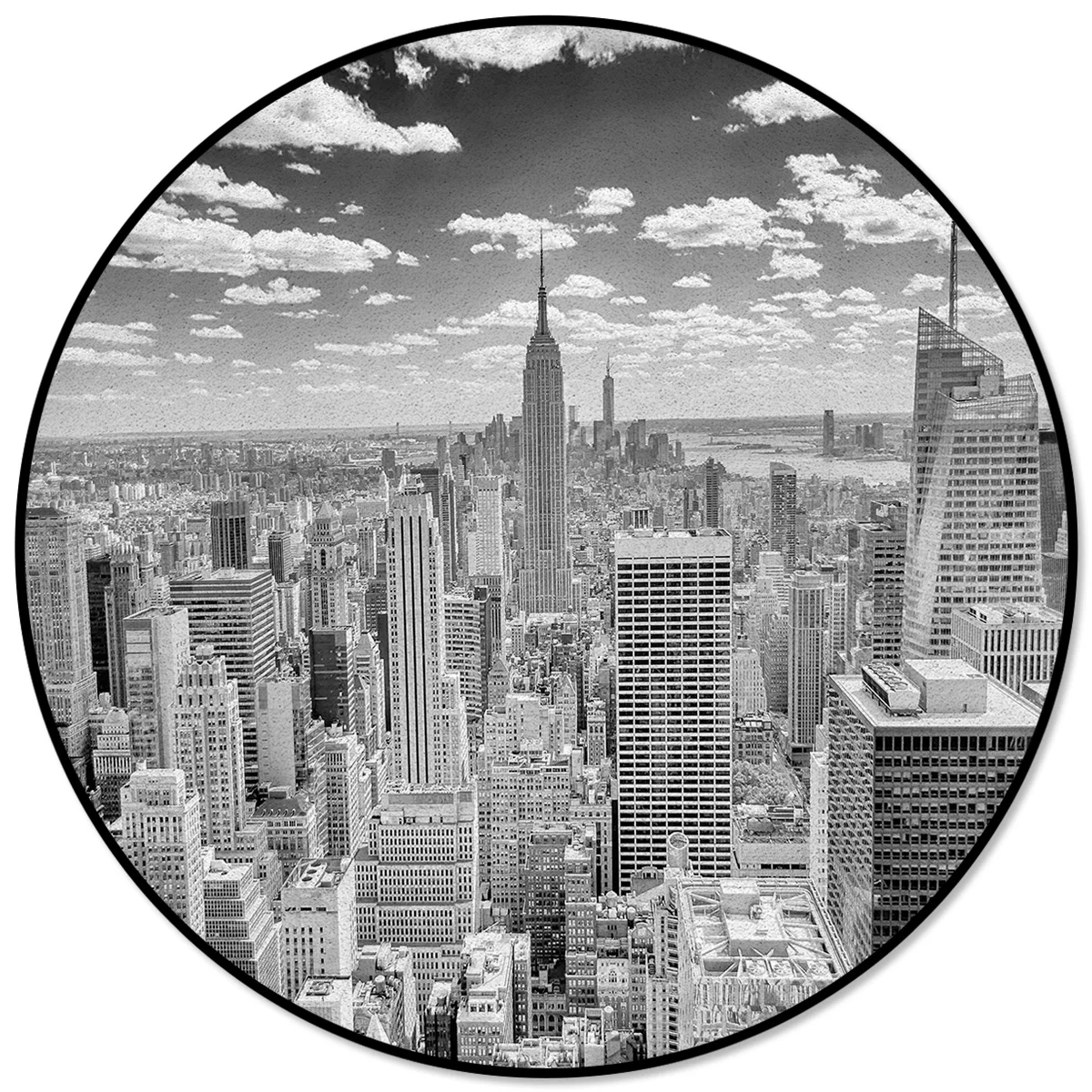 

Grey New York City Pattern Rugs and Carpets for Home Living Room Round Rug for Children Rooms Non-slip