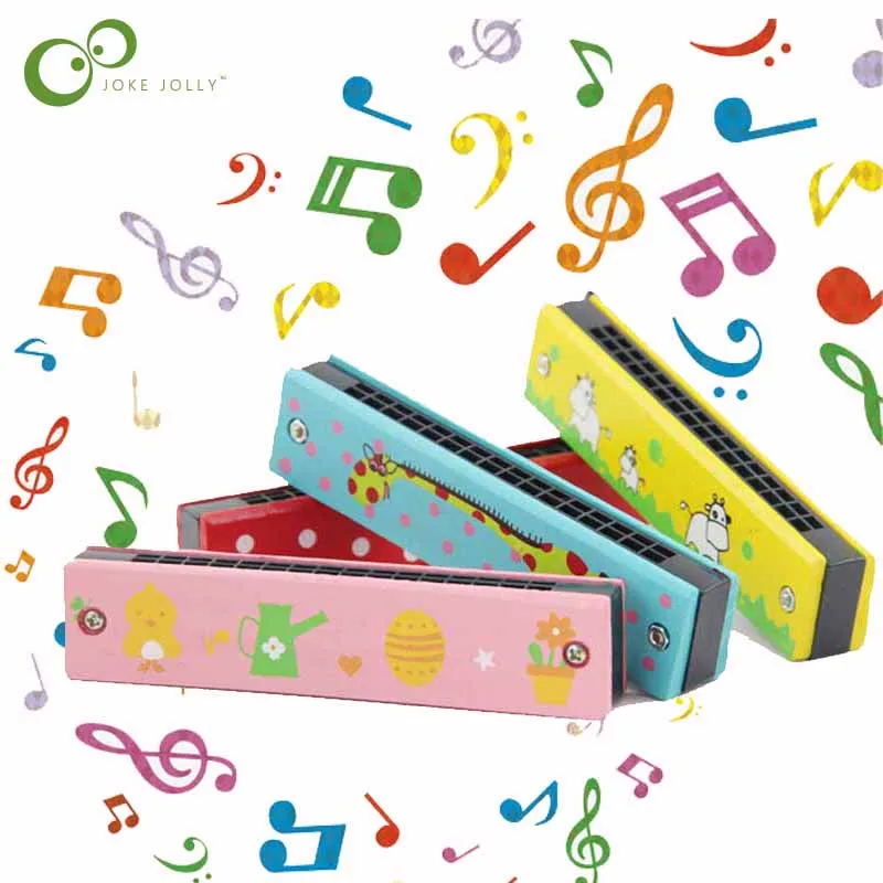 Детская мультяшная деревянная Раскрашенная гармоника развивающая игрушка