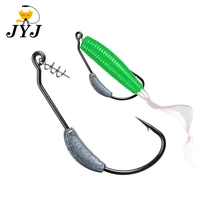 5 pcs jig head fish hook 2g 2 5g 3g 5g 7g 9g fishing hooks with spring lock pin for soft fishing bait of carbon steel hooks