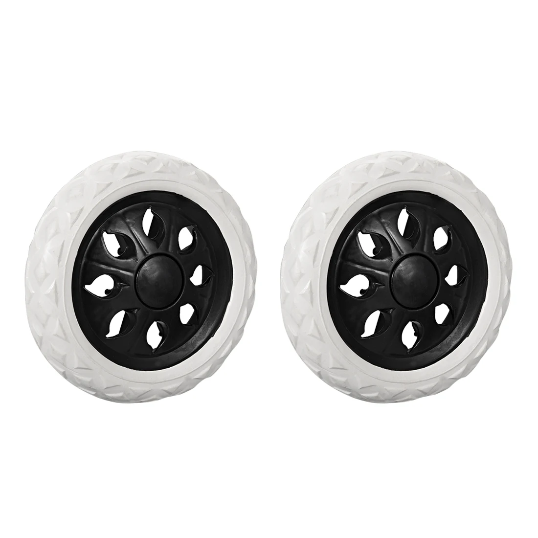 Uxcell-ruedas de carro de la compra, recambio de rueda de 6,5 pulgadas de diámetro, espuma de goma negra, 2 uds.
