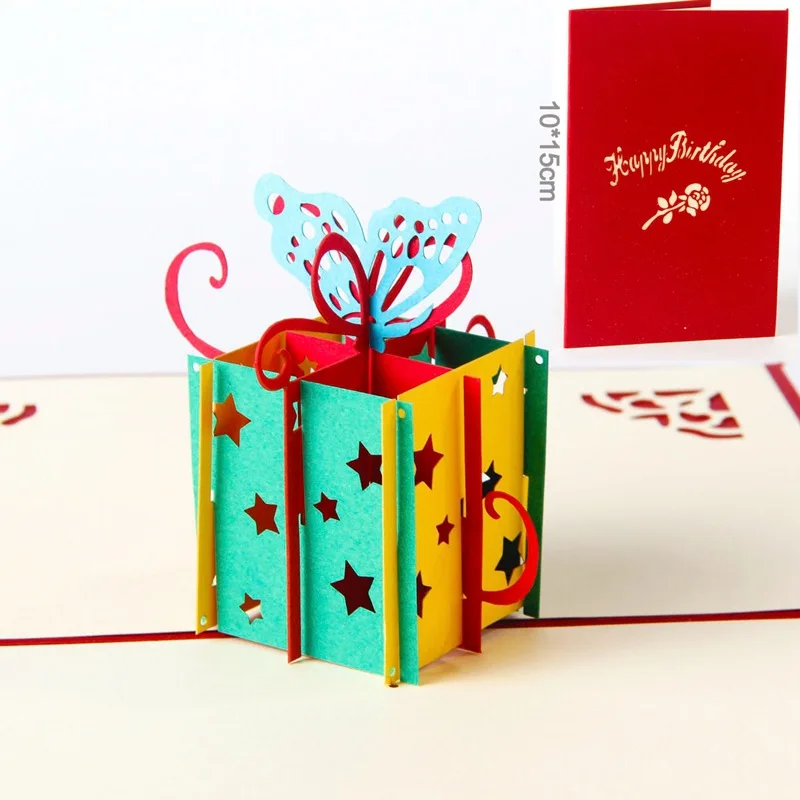 DIY клоун торт Творческий 3D ручной работы Бумага резьба благодарственная Открытка