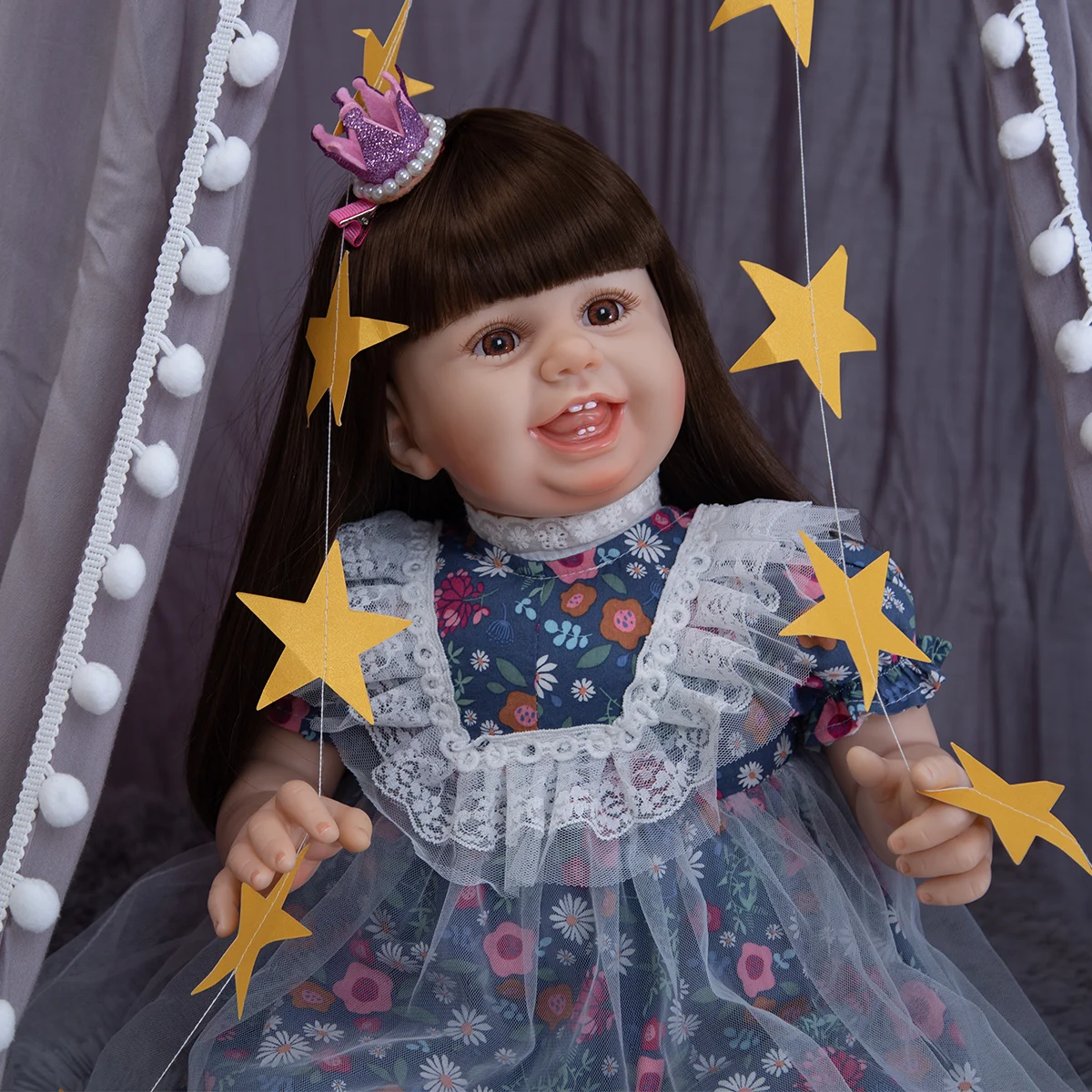 Кукла новорожденная KEUIMI Reborn 68 см детские для девочек с реалистичным тканевым