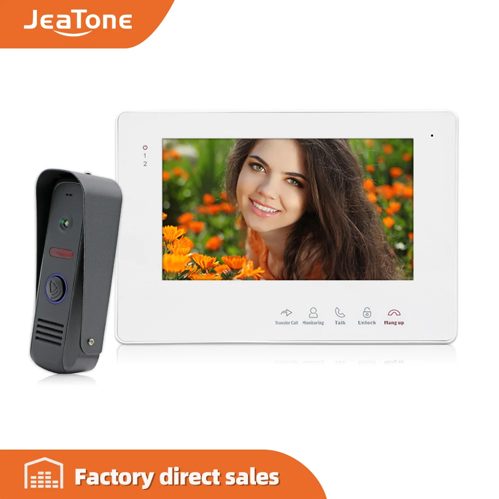 Видеодомофон JeaTone система связи с TFT ЖК монитором 7 дюймов 1200 ТВЛ уличная камера