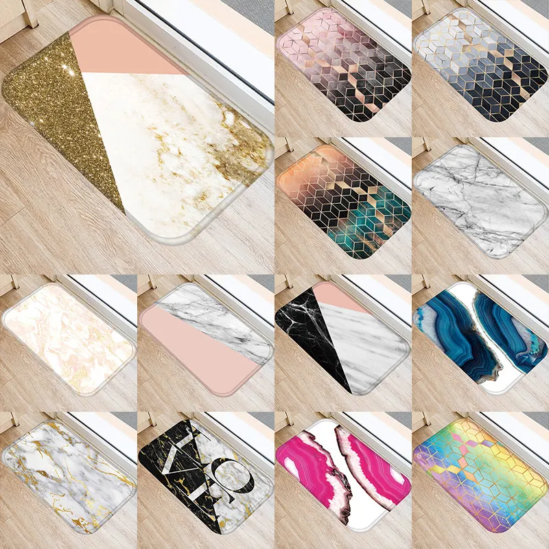 1 шт. 40*60 см камень рисунком в полоску противоскользящие замша Ковры двери коврик