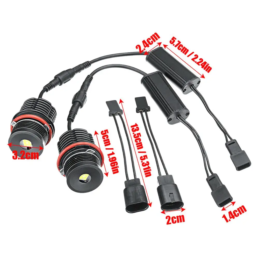 2 шт. 80 Вт Автомобильные безотказные светодиодные кольцевые лампы Angel Eyes для BMW E63