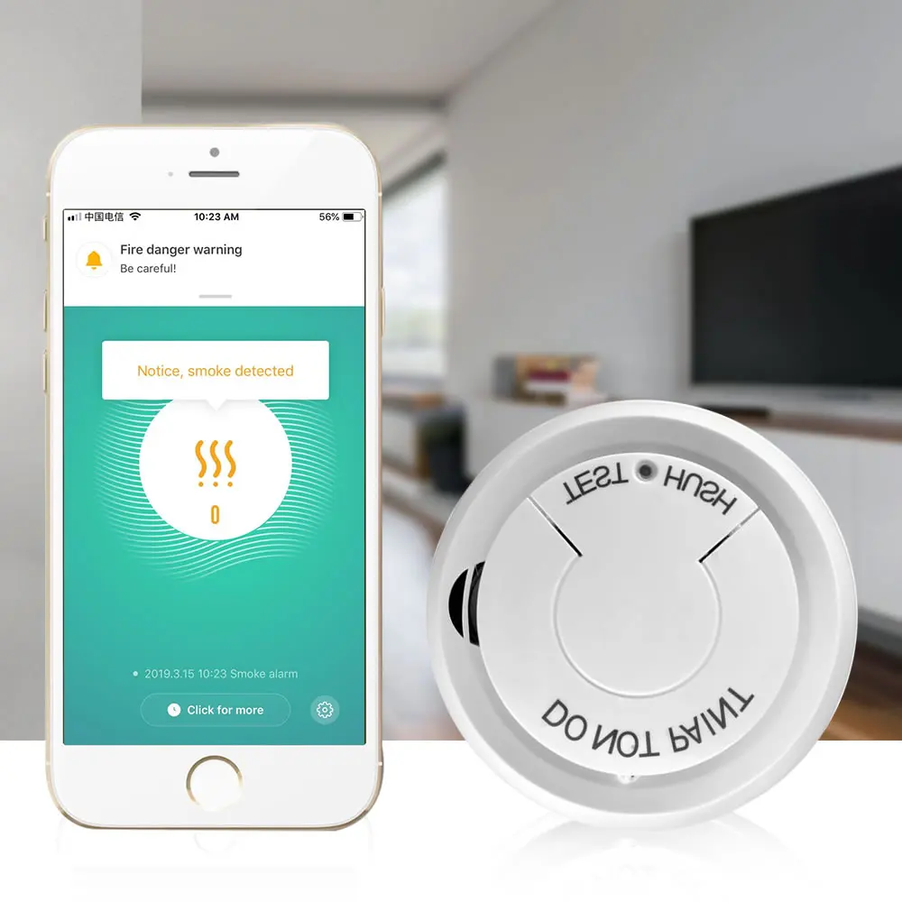 Tuya Smart Life wifi умный детектор дыма пожарная охранная сигнализация датчик с