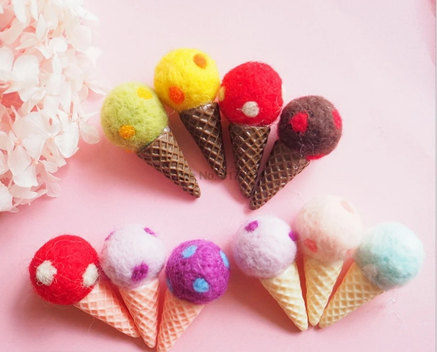 DHL 200 шт войлочный вязаный мороженое Младенческая игрушка ручной работы