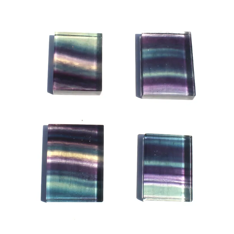 

1 Pcs Natural colorful rainbow fluorite stone slice square for pendant