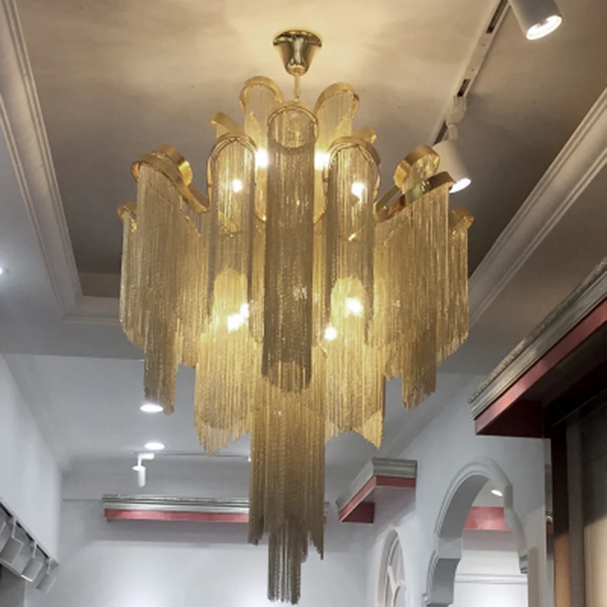 

Post-modern Fringe Pendant Lamp Nordic Luxury Engineering Chain Tassel Chain Home Decor Hanging Lamp Indoor Lighting Luminaire