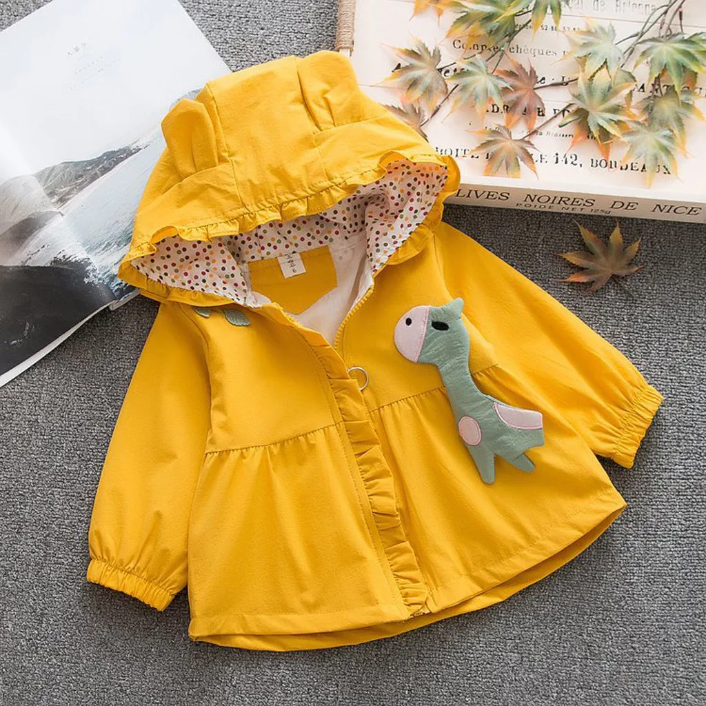 Autumn Winter Coat Jackets Toddler Baby Kids Girls Cat Ear Cartoon Hooded Windproof Outwear Zipper Casual Clothes C24# |