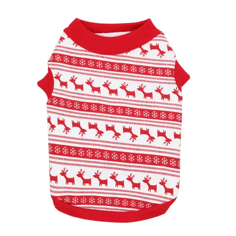 Рождественский жилет для собак теплая зимняя флисовая подкладка рубашка щенка