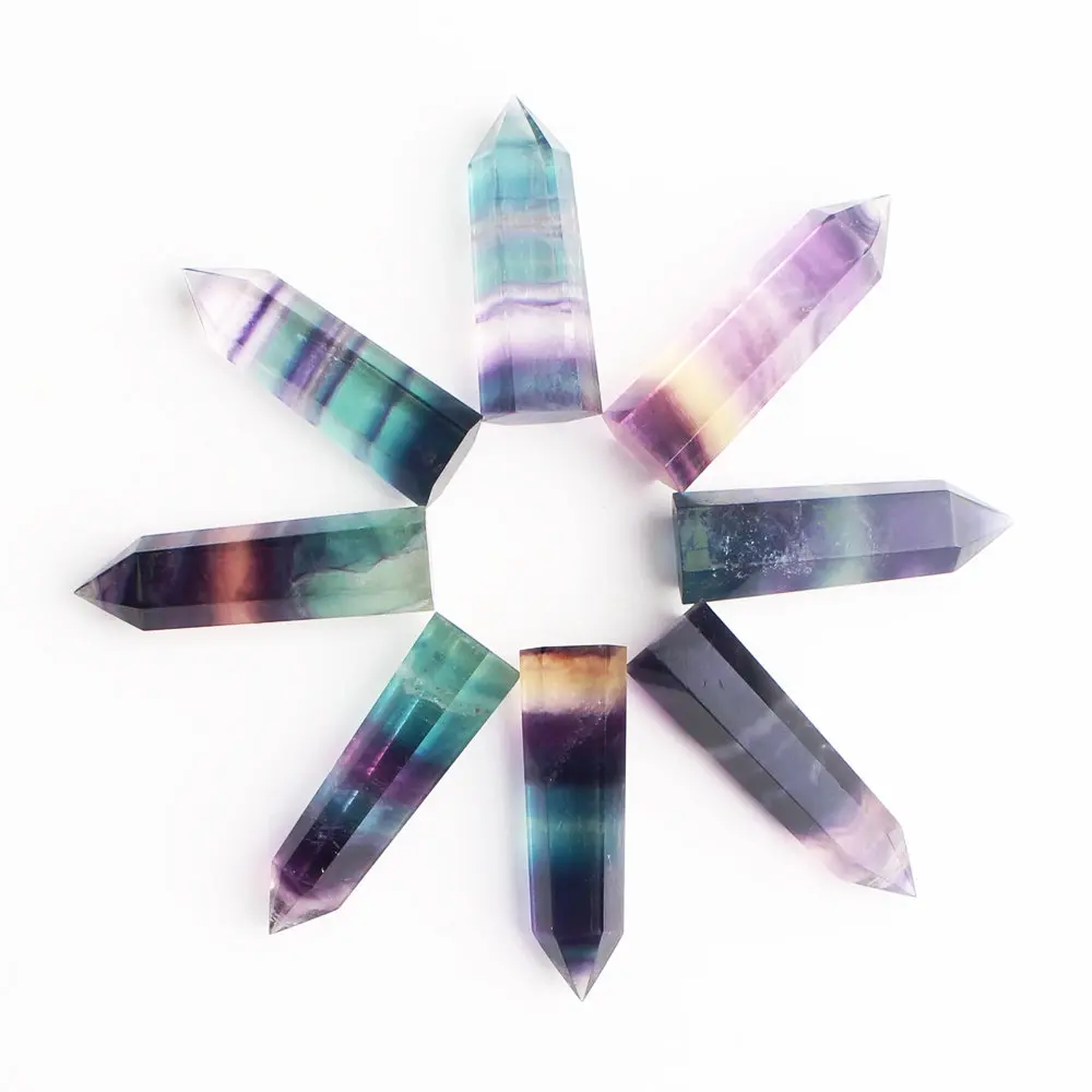 1 шт. натуральный флюорит шестиугольная колонна кристаллическая точка лечебная