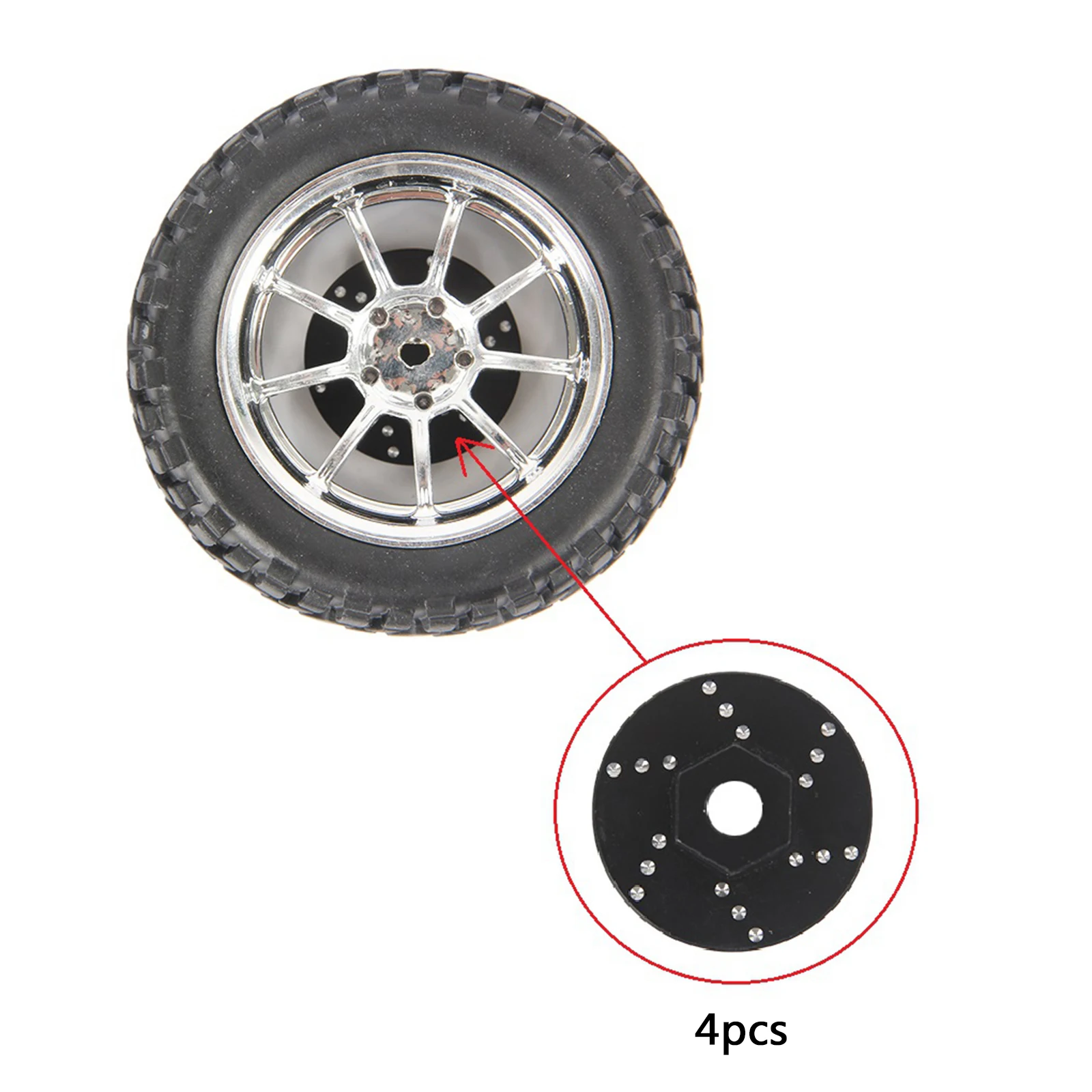 

4pcs Metal Simulated Brake Disc for WPL B14 B24 C14 C24 1:16 RC Climbinng Trucks