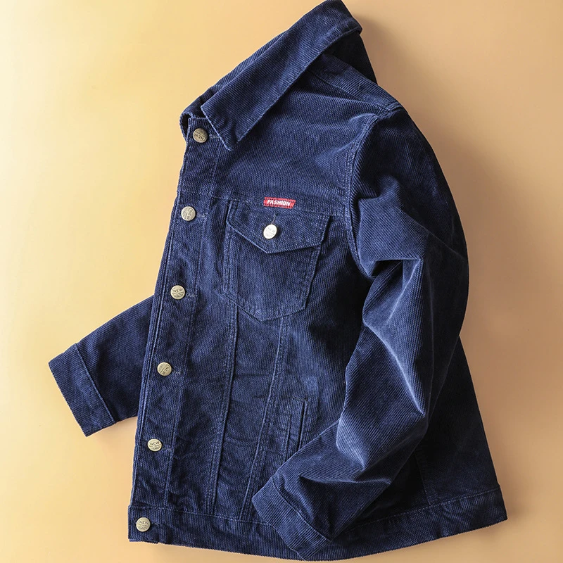 

Spring Autumn Corduroy Jacket Men Casual Fashion Solid Color Stretch Slim Fit Coat Men Single Breasted Tops Men Plus Size S-4XL