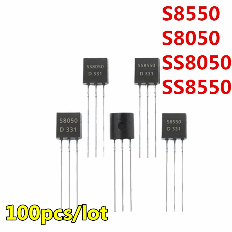 100 шт./лот S8050 S8050D S8550 S8550D SS8550D SS8550 SS8050 SS8050D TO-92 Большой силовой транзистор |