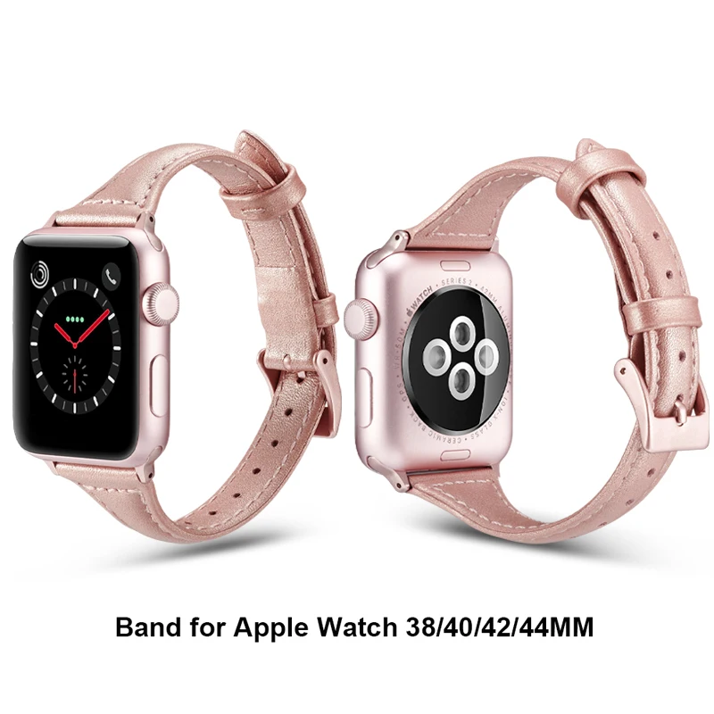 Ремешок кожаный для Apple Watch Series 5 4 3 2 1 браслет iWatch 38 мм 40 42 44 аксессуары часов |