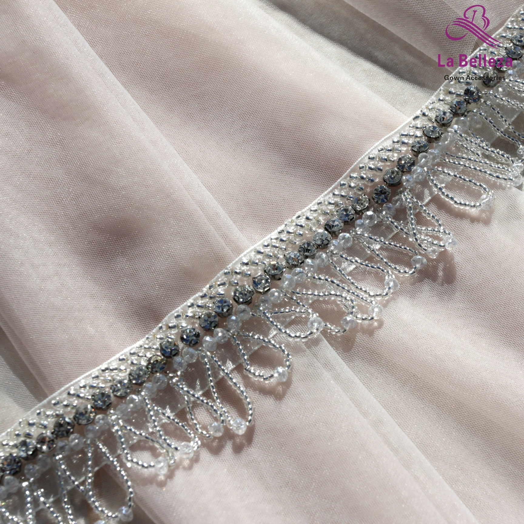 

3yards/lot silver beautiful handmade beaded fringe lace trimming 3cm width