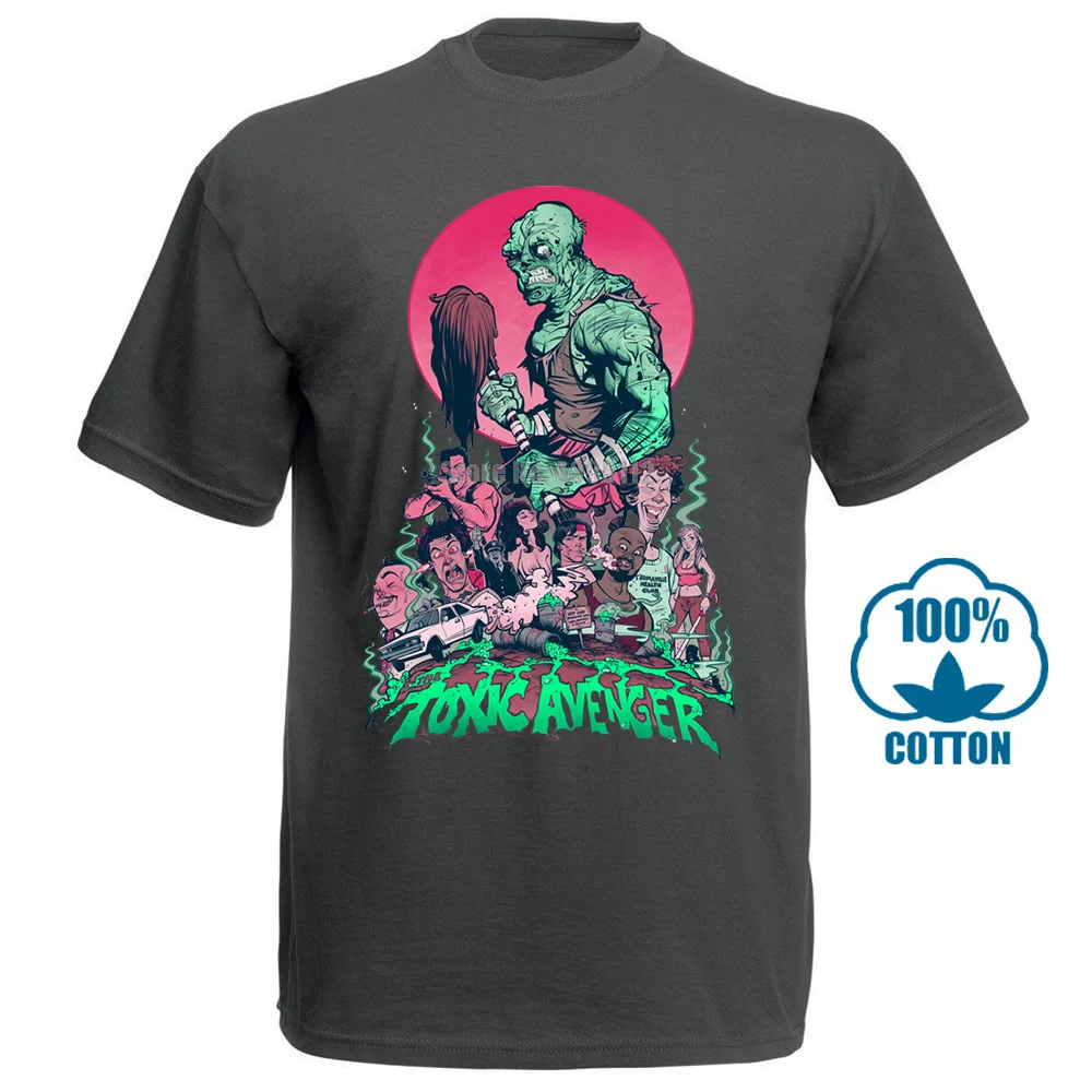 Темно-серый Toxic Мститель рубашка Toxic Розовый S 5Xl Графический Футболка мужская футболка короткий рукав круглый вырез - Цвет: Темно-серый