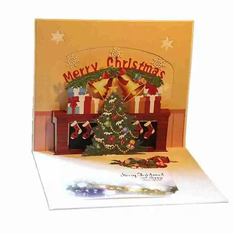 

Color Printing Christmas 3d Three-dimensional Small Card Card Greeting Greeting Tree Three-dimensional Creative Thanksgivin M0O7