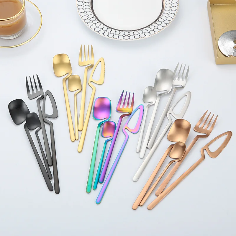 

Stainless Table ware Spoon Fork Dining Coffee Party Portable Utensils Tablespoons Evening Gift Gadget Set Ware Sets