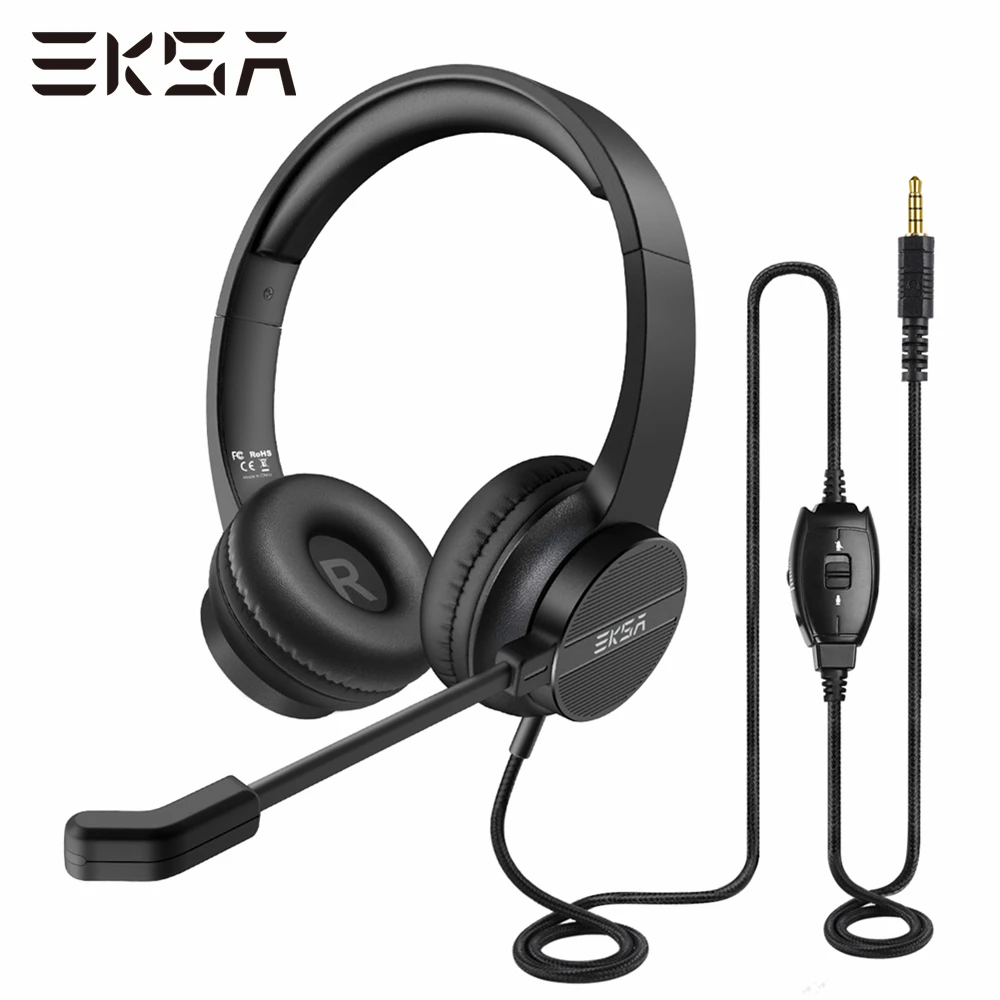 Проводные наушники EKSA H12 игровая гарнитура с микрофоном для ПК PS4 Xbox вкладыши 3 5 мм