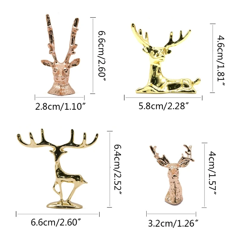 

Creative Metal Deer Figurines Nordic Modern Style Reindeer Statue Sculptures Home Office Bookself Decoration Ornament