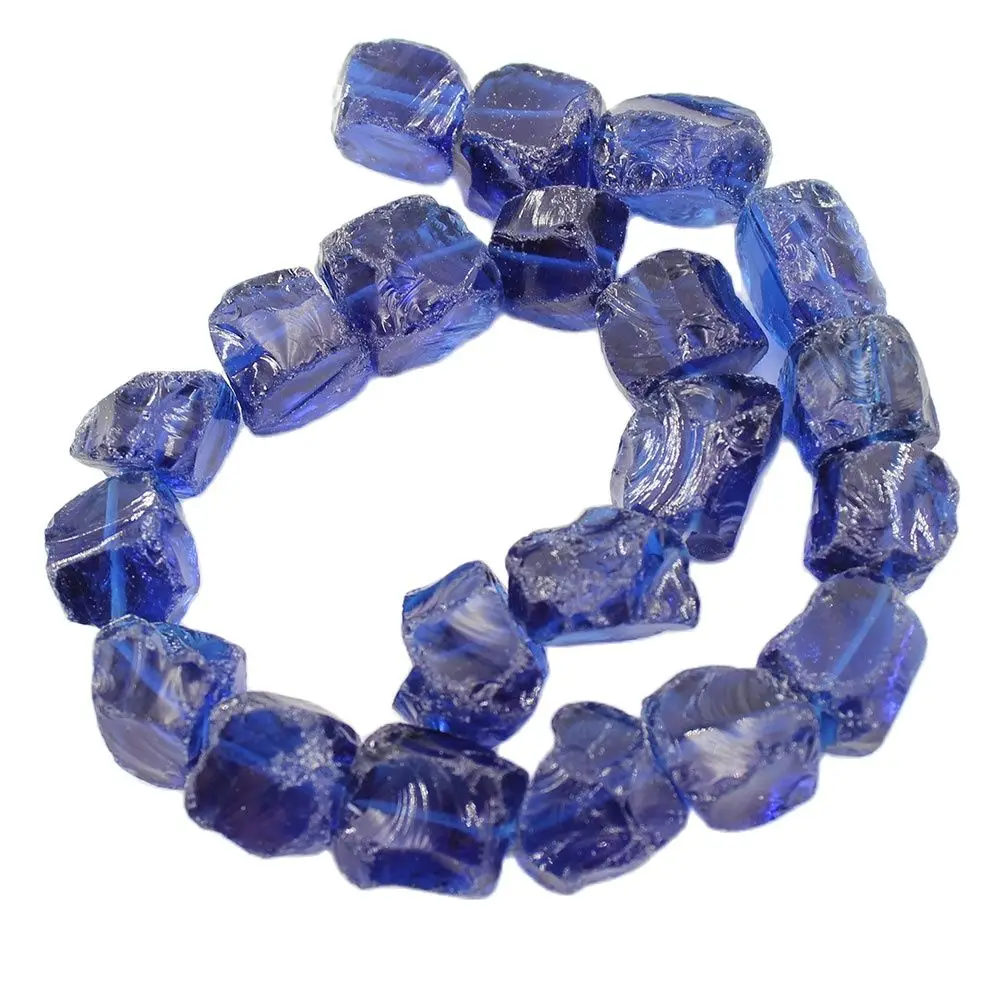 APDGG Lapis Blue натуральное голубое стекло Quartz Rough Nugget Loose Beads 15 &quot изготовление