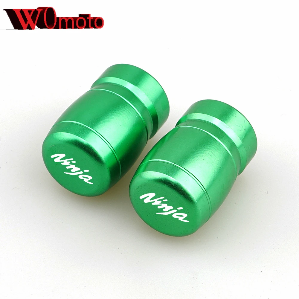 

NINJA Motorcycle Tire Valve Air Port Stem Cover Cap Plug CNC Aluminum Accessories For Kawasaki Ninja250 300 400 650 H2 2010-2021