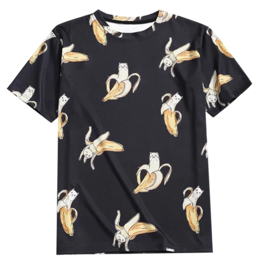 Новинка 2019 Мужская модная футболка с принтом летняя повседневная коротким