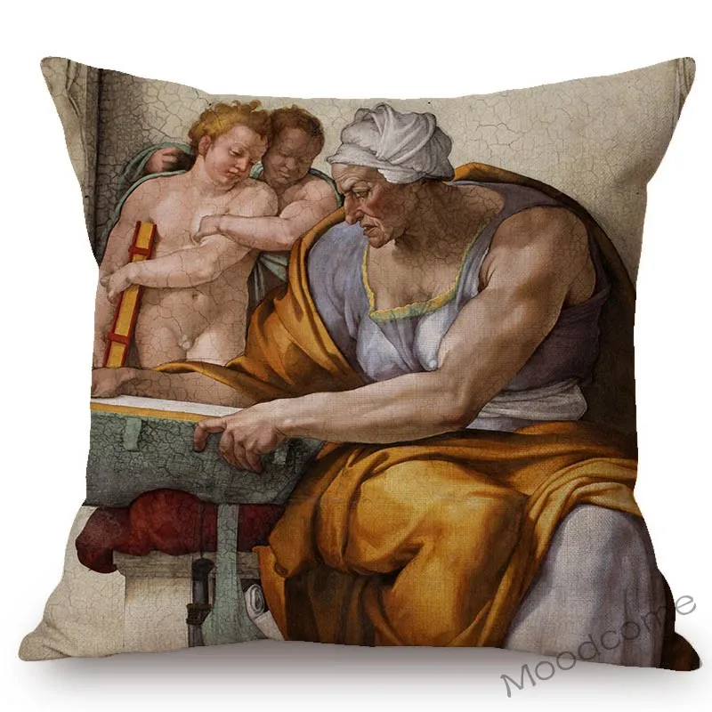 Michelangelo итальянский Ренессанс генезис последнее решение Давид знаменитая картина маслом Художественная диванная Подушка Чехол для подушки