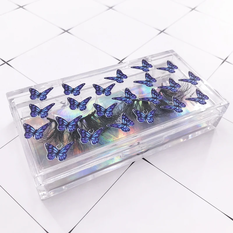 Акриловая прозрачная коробка печать логотипа бабочки 24 коробки набор